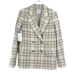 NEW Wilfred Destiny FRANCESCA Plaid Blazer Double Breasted Jacket WOMEN‎ 0